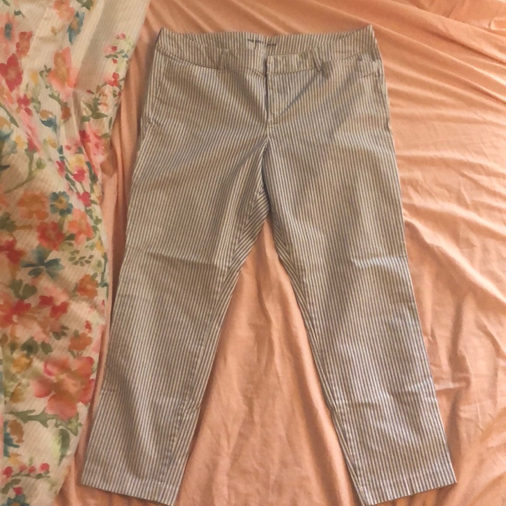 Old Navy oxford striped capris.